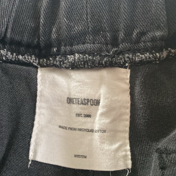 One Teaspoon faded black drawstring wide leg jeans, size Medium - Picture 8 of 12